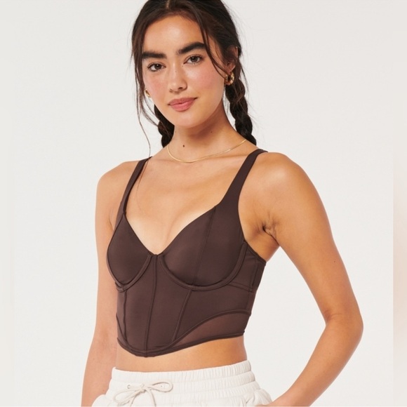 Dark Brown corset, GILLY HICKS MICRO-MODAL + MESH BUSTIER size XS - Picture 1 of 11